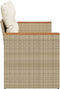 vidaXL - Tuinbank - 2-zits - met - kussens - poly - rattan - beige
