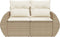 vidaXL - Tuinbank - 2-zits - met - kussens - poly - rattan - beige