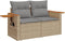 vidaXL - Tuinbank - 2-zits - met - kussens - poly - rattan - beige