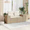 vidaXL - Tuinbank - 2-zits - met - kussens - poly - rattan - beige