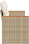 vidaXL - Tuinbank - 2-zits - met - kussens - poly - rattan - beige