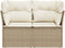 vidaXL - Tuinbank - 2-zits - met - kussens - poly - rattan - beige