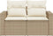vidaXL - Tuinbank - 2-zits - met - kussens - poly - rattan - beige