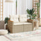 vidaXL - Tuinbank - 2-zits - met - kussens - poly - rattan - beige