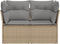 vidaXL - Tuinbank - 2-zits - met - kussens - poly - rattan - beige