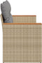 vidaXL - Tuinbank - 2-zits - met - kussens - poly - rattan - beige