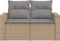 vidaXL - Tuinbank - 2-zits - met - kussens - poly - rattan - beige
