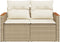 vidaXL - Tuinbank - 2-zits - met - kussens - poly - rattan - beige