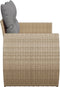 vidaXL - Tuinbank - 2-zits - met - kussens - poly - rattan - beige