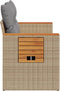 vidaXL - Tuinbank - 2-zits - met - kussens - poly - rattan - beige
