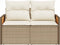 vidaXL - Tuinbank - 2-zits - met - kussens - poly - rattan - beige
