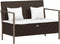 vidaXL - Tuinbank - 2-zits - met - kussens - poly - rattan - bruin