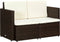 vidaXL - Tuinbank - 2-zits - met - kussens - poly - rattan - bruin