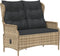 vidaXL - Tuinbank - 2-zits - met - kussens - poly - rattan - bruin
