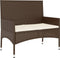 vidaXL - Tuinbank - 2-zits - met - kussens - poly - rattan - bruin
