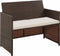 vidaXL - Tuinbank - 2-zits - met - kussens - poly - rattan - bruin