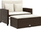 vidaXL - Tuinbank - 2-zits - met - kussens - poly - rattan - bruin