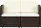 vidaXL - Tuinbank - 2-zits - met - kussens - poly - rattan - bruin