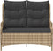 vidaXL - Tuinbank - 2-zits - met - kussens - poly - rattan - bruin