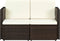 vidaXL - Tuinbank - 2-zits - met - kussens - poly - rattan - bruin