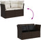 vidaXL - Tuinbank - 2-zits - met - kussens - poly - rattan - bruin