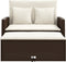 vidaXL - Tuinbank - 2-zits - met - kussens - poly - rattan - bruin
