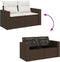 vidaXL - Tuinbank - 2-zits - met - kussens - poly - rattan - bruin