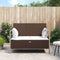 vidaXL - Tuinbank - 2-zits - met - kussens - poly - rattan - bruin