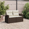 vidaXL - Tuinbank - 2-zits - met - kussens - poly - rattan - bruin