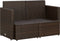 vidaXL - Tuinbank - 2-zits - met - kussens - poly - rattan - bruin