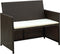 vidaXL - Tuinbank - 2-zits - met - kussens - poly - rattan - bruin
