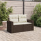 vidaXL - Tuinbank - 2-zits - met - kussens - poly - rattan - bruin
