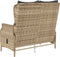 vidaXL - Tuinbank - 2-zits - met - kussens - poly - rattan - bruin
