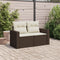 vidaXL - Tuinbank - 2-zits - met - kussens - poly - rattan - bruin