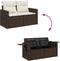 vidaXL - Tuinbank - 2-zits - met - kussens - poly - rattan - bruin