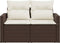 vidaXL - Tuinbank - 2-zits - met - kussens - poly - rattan - bruin