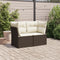 vidaXL - Tuinbank - 2-zits - met - kussens - poly - rattan - bruin