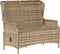 vidaXL - Tuinbank - 2-zits - met - kussens - poly - rattan - bruin