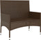 vidaXL - Tuinbank - 2-zits - met - kussens - poly - rattan - bruin