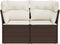 vidaXL - Tuinbank - 2-zits - met - kussens - poly - rattan - bruin