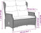 vidaXL - Tuinbank - 2-zits - met - kussens - poly - rattan - bruin