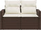 vidaXL - Tuinbank - 2-zits - met - kussens - poly - rattan - bruin