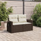 vidaXL - Tuinbank - 2-zits - met - kussens - poly - rattan - bruin