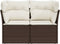 vidaXL - Tuinbank - 2-zits - met - kussens - poly - rattan - bruin