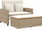 vidaXL - Tuinbank - 2-zits - met - kussens - poly - rattan - en - acaciahout - beige