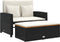 vidaXL - Tuinbank - 2-zits - met - kussens - poly - rattan - en - acaciahout - zwart