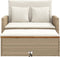 vidaXL - Tuinbank - 2-zits - met - kussens - poly - rattan - en - acaciahout - beige