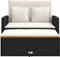 vidaXL - Tuinbank - 2-zits - met - kussens - poly - rattan - en - acaciahout - zwart