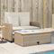 vidaXL - Tuinbank - 2-zits - met - kussens - poly - rattan - en - acaciahout - beige
