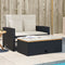 vidaXL - Tuinbank - 2-zits - met - kussens - poly - rattan - en - acaciahout - zwart